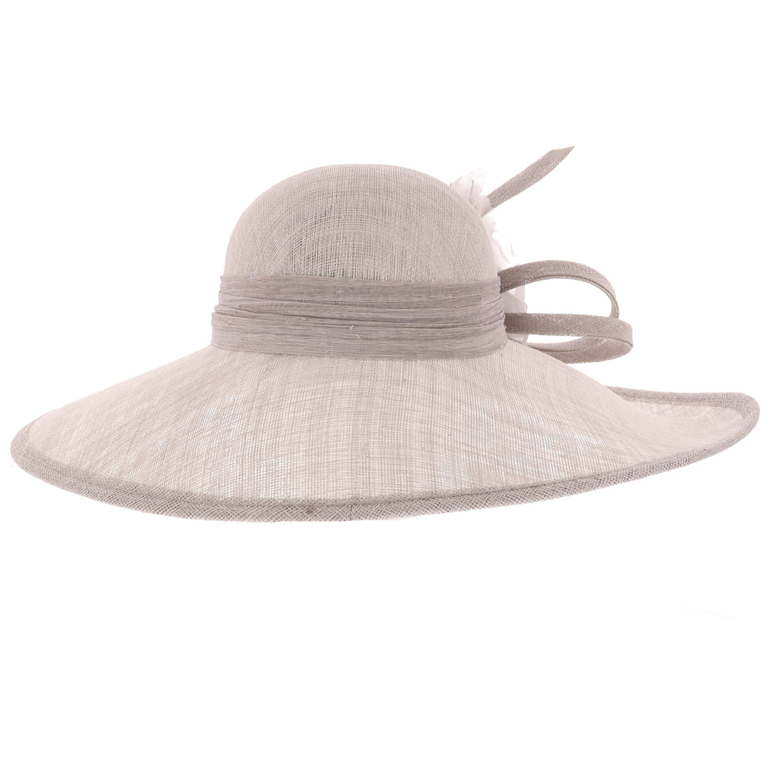 Metallic Pearl Wide Brim Sinamay Wedding Hat (182)