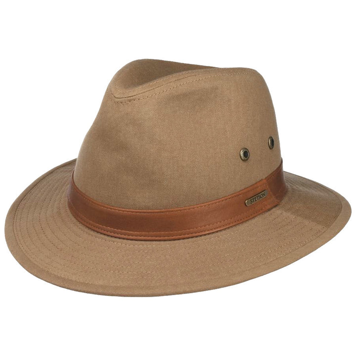 Stetson Cotton Traveller Safari Hat In Brown
