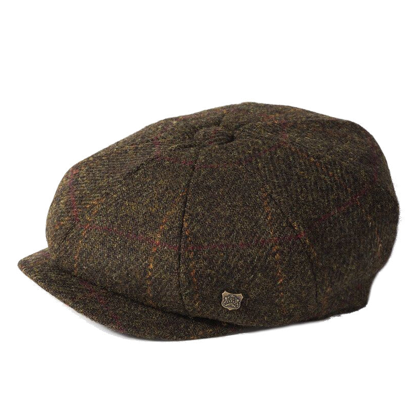 Carloway Bakerboy Cap In Green/Brown 2017 From Failsworth