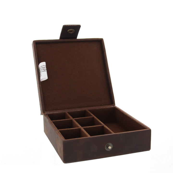 Harris Tweed & Leather Trinket Cuff Links Box