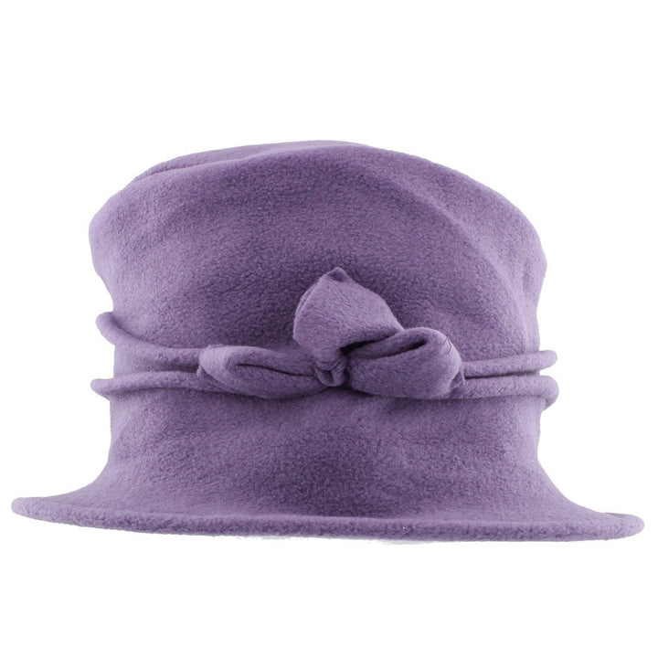 Super Soft Fleece Cloche With Piping & Bow Detail in Lilac