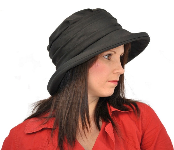 Whiteley Annabel Ladies Wax Cloche Hat in Black