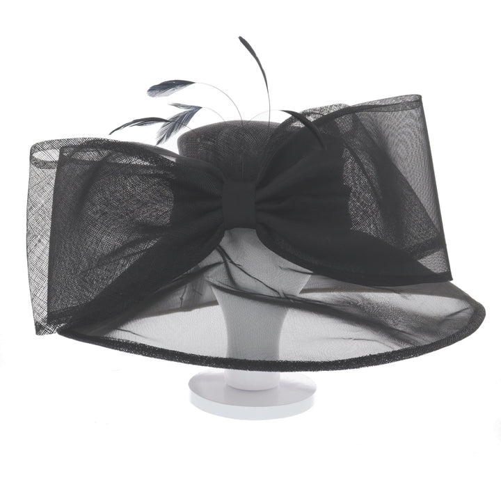 Black Large Down Brim Sinamay Wedding Hat, from Maddox
