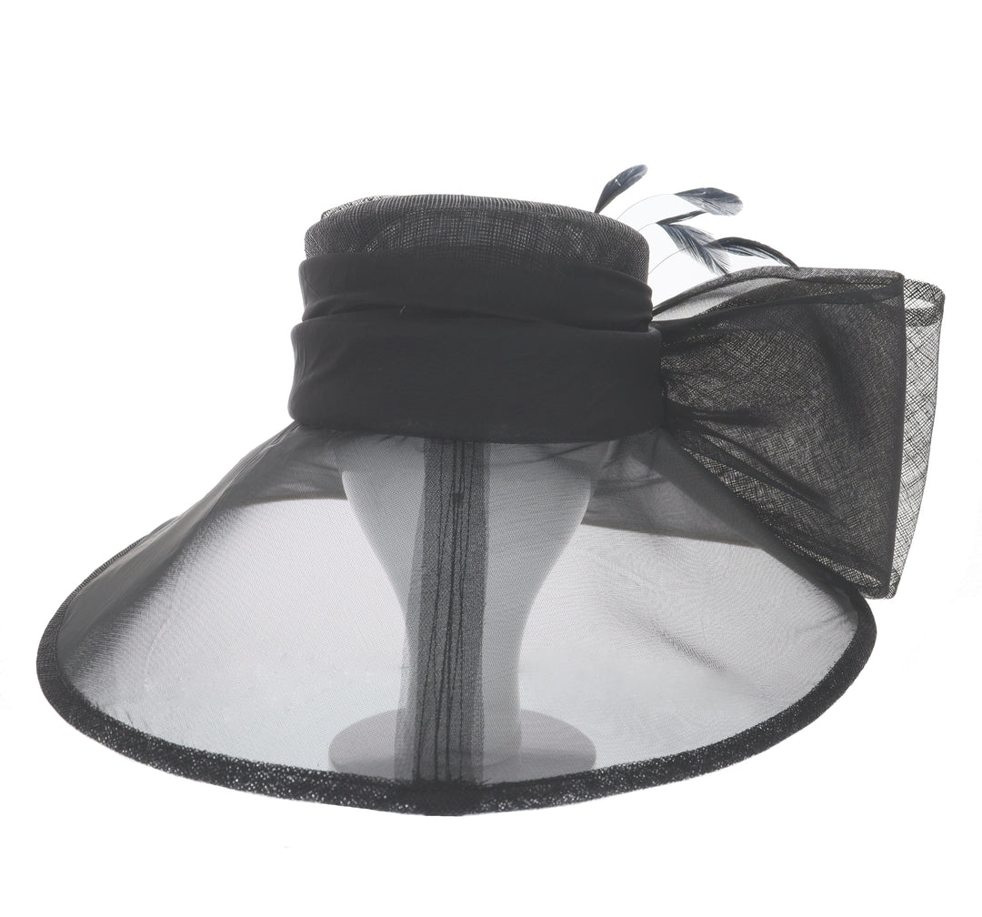 Black Large Down Brim Sinamay Wedding Hat, from Maddox