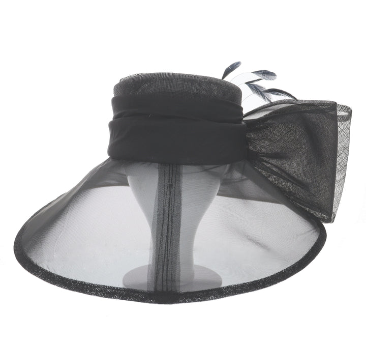 Black Large Down Brim Sinamay Wedding Hat, from Maddox