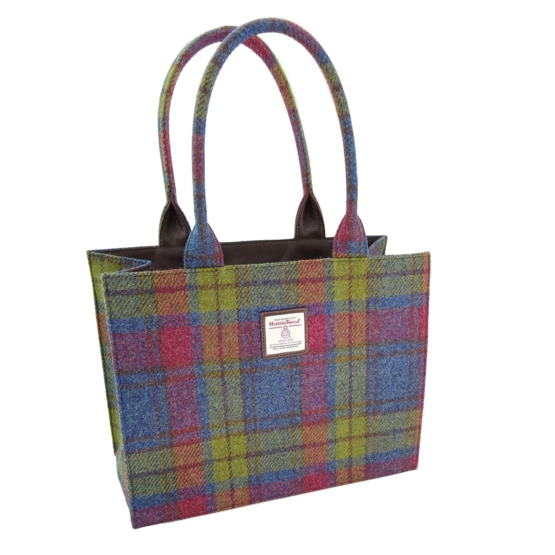 Glen Appin Harris Tweed Glencoe Shopper Tote Bag in Multi Check