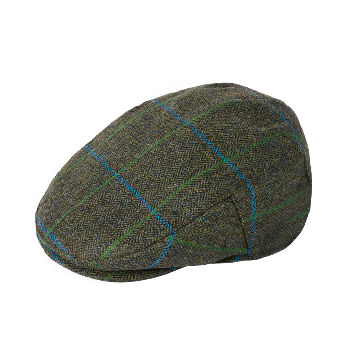 Failsworth Waterproof Lovat Porelle Country Flat Cap 487 Green Check