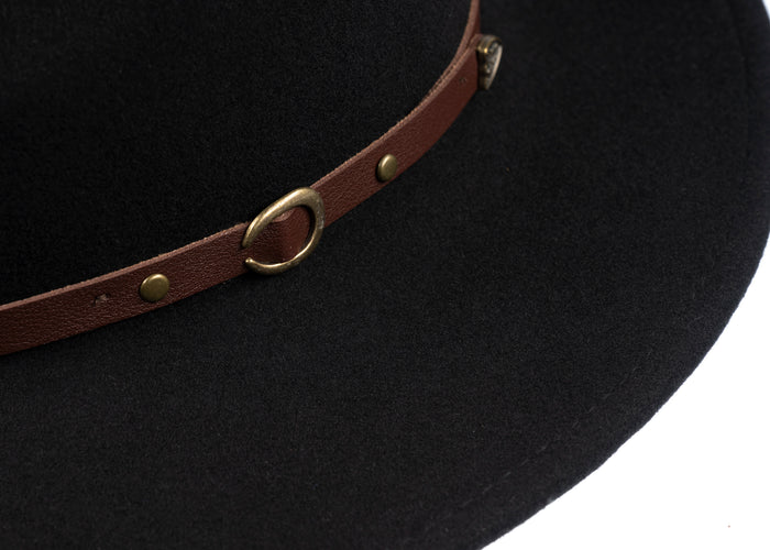 Safari Crushable Wool Felt Fedora Hat - Black