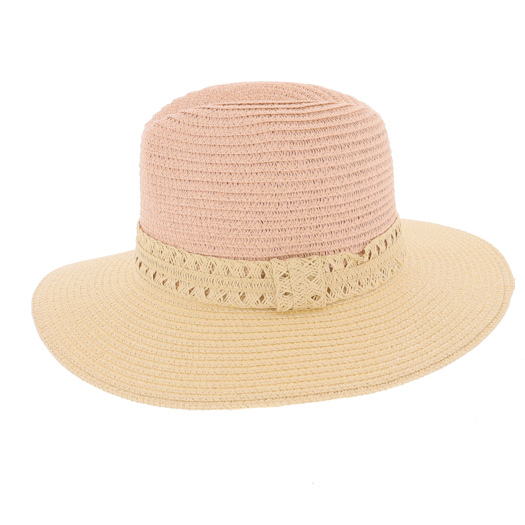 Zelly Ladies Summer Straw Hat in Pink