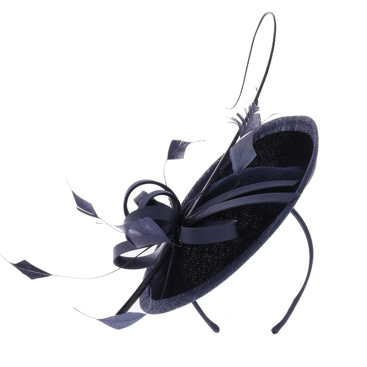 Navy Velvet Fascinator (5008)