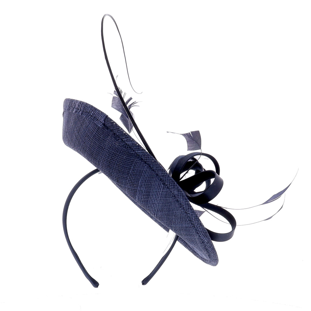Navy Velvet Fascinator (5008)