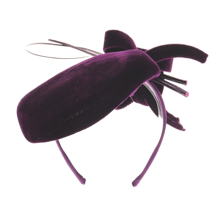 Blackcurrant Velvet Pillbox Fascinator