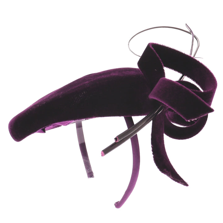 Blackcurrant Velvet Pillbox Fascinator