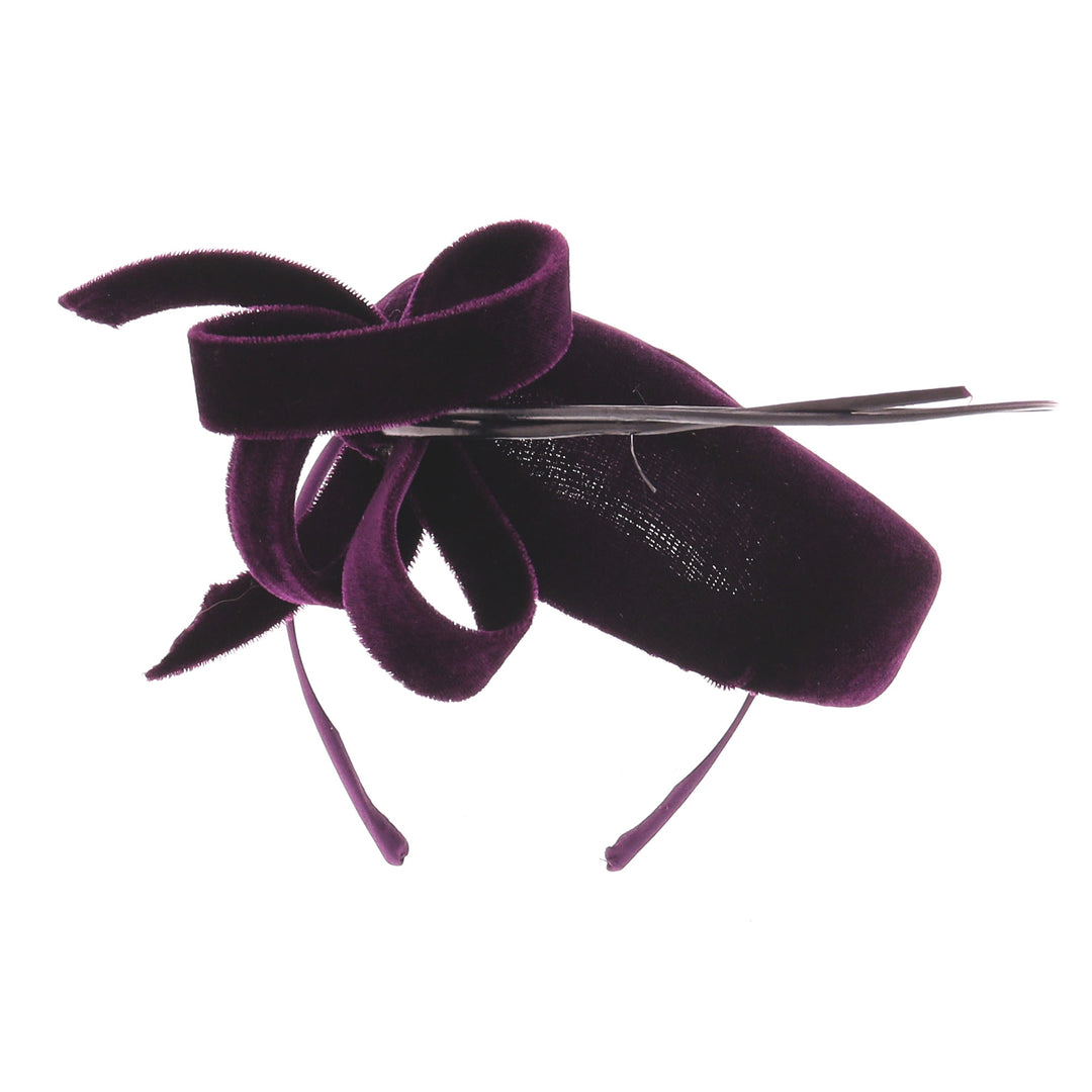 Blackcurrant Velvet Pillbox Fascinator