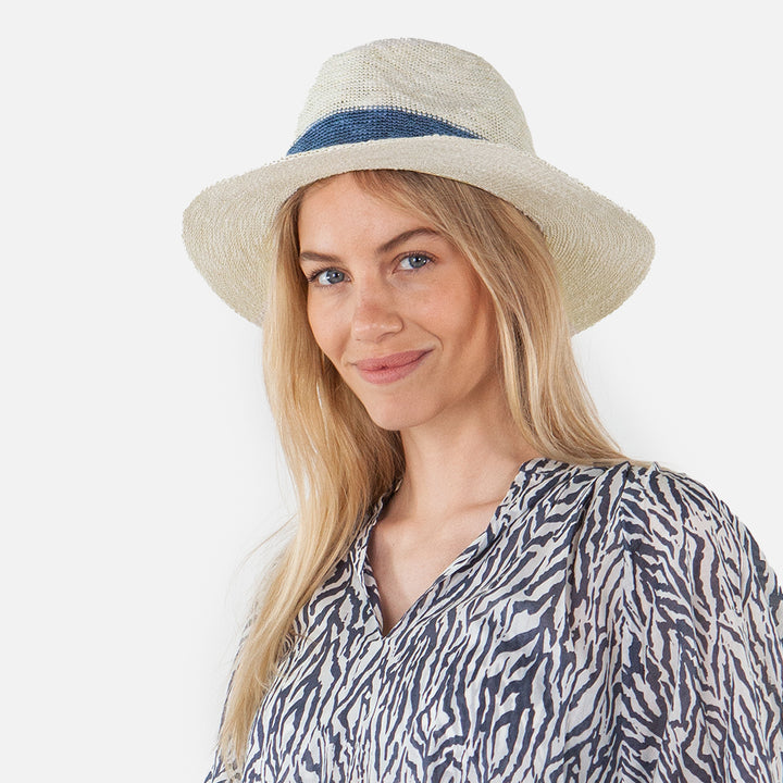 Barts Women's Ponui Summer Fedora Hat - White/Blue