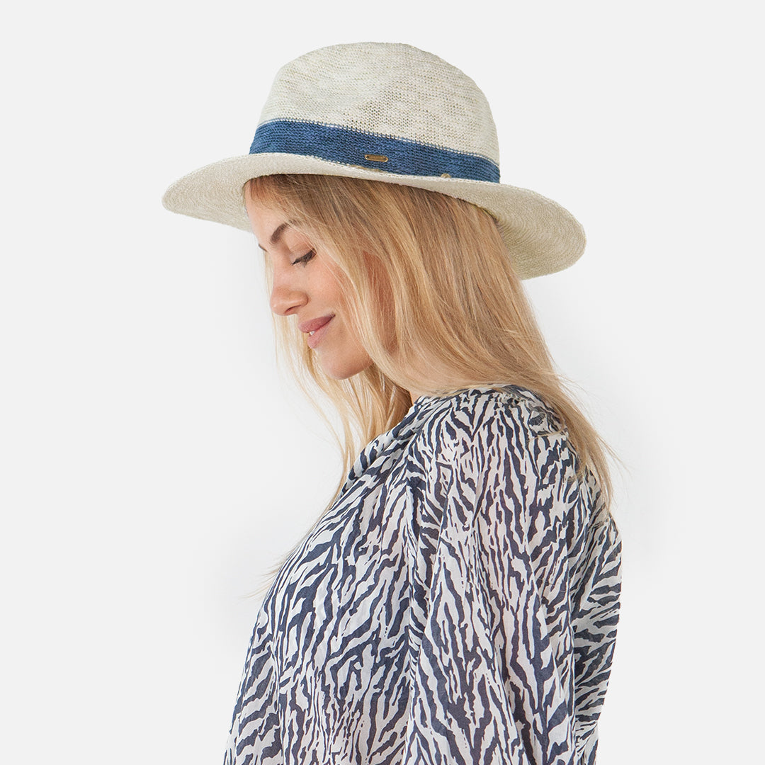 Barts Women's Ponui Summer Fedora Hat - White/Blue