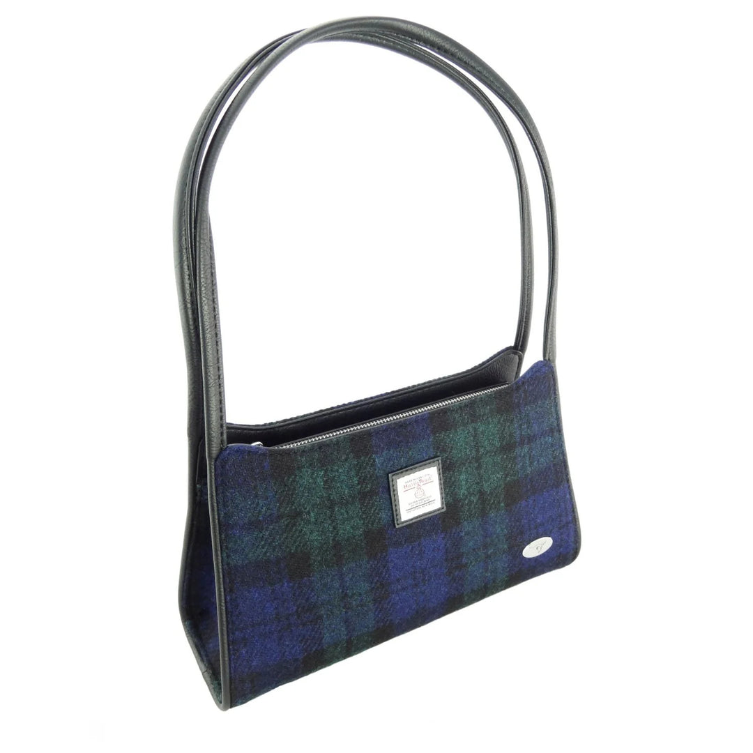 Glen Appin Harris Tweed Fiddich Shoulder Handbag Black Watch