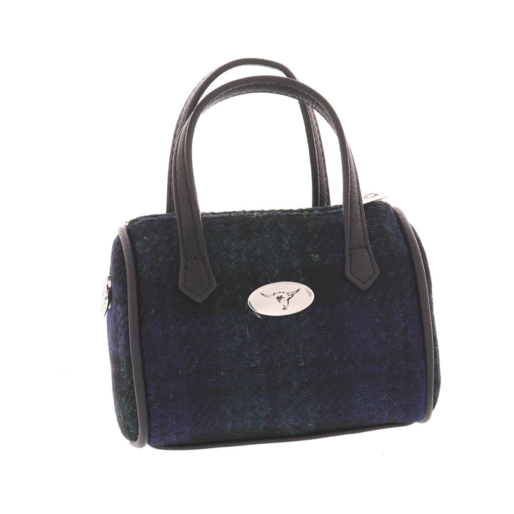 Glen Appin Harris Tweed Lossie Tiny Bowling Bag Black Watch Tartan