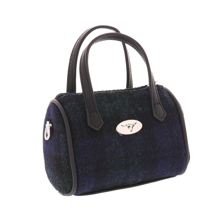 Glen Appin Harris Tweed Lossie Tiny Bowling Bag Black Watch Tartan