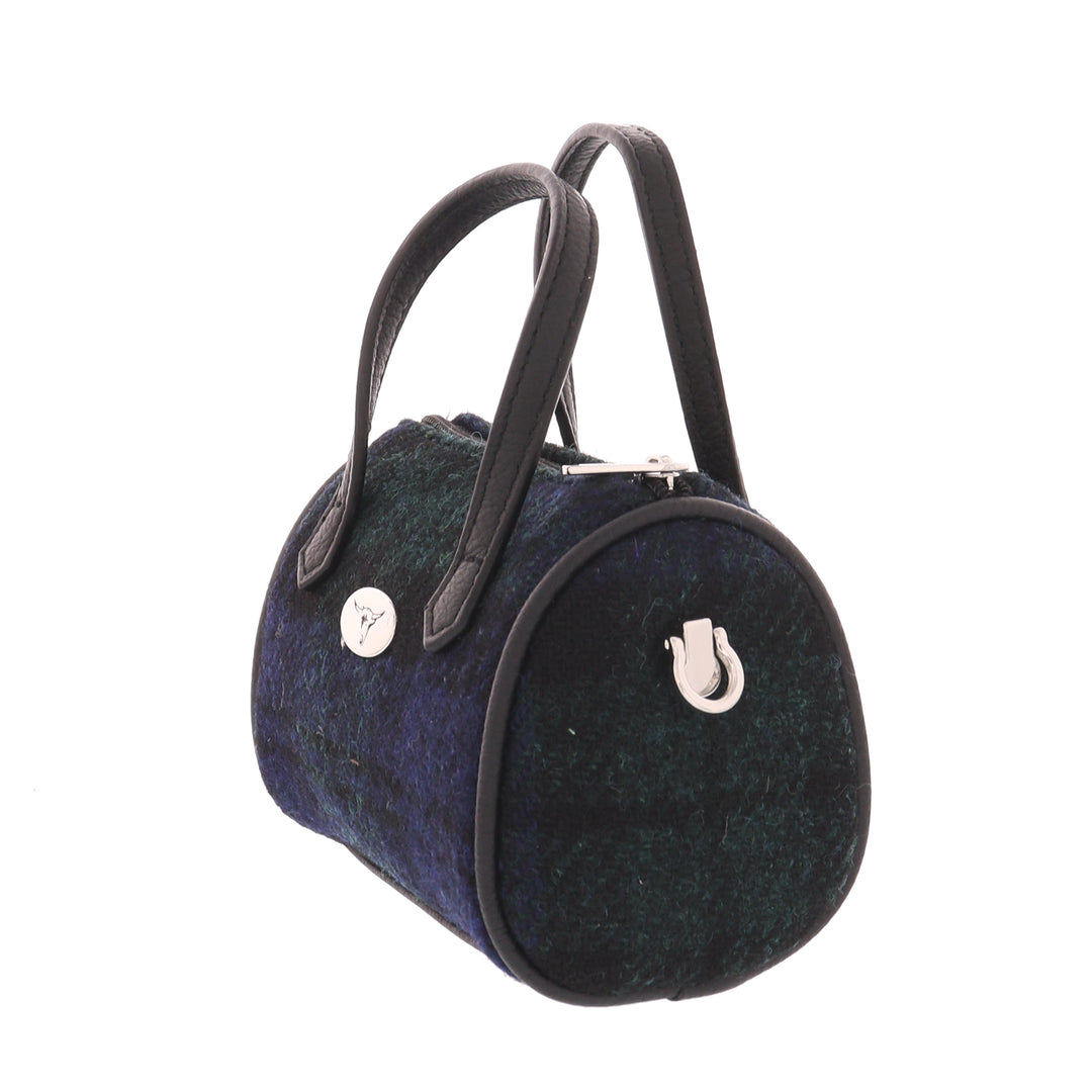 Glen Appin Harris Tweed Lossie Tiny Bowling Bag Black Watch Tartan