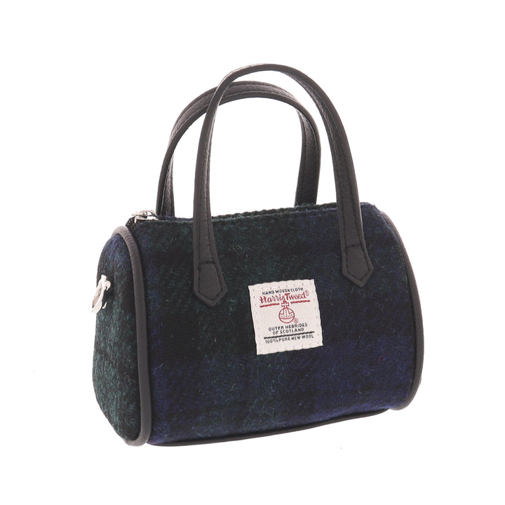 Glen Appin Harris Tweed Lossie Tiny Bowling Bag Black Watch Tartan