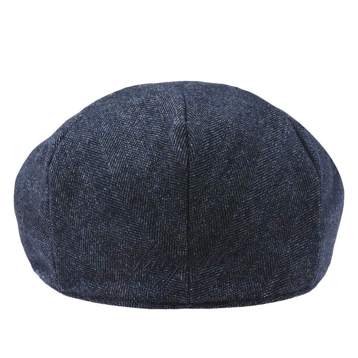 Bugatti Herringbone Flat Cap Navy
