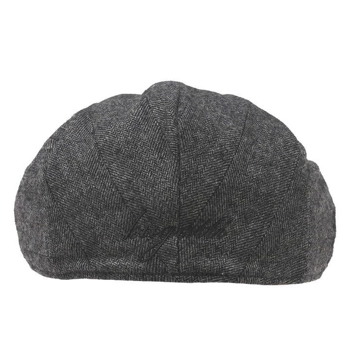 Bugatti Herringbone Flat Cap Charcoal