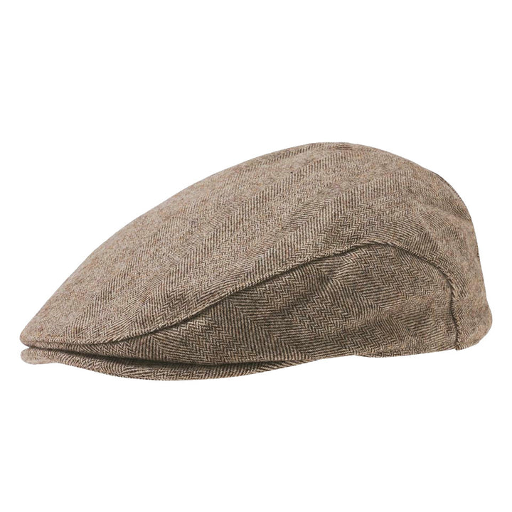 Bugatti Herringbone Flat Cap Brown