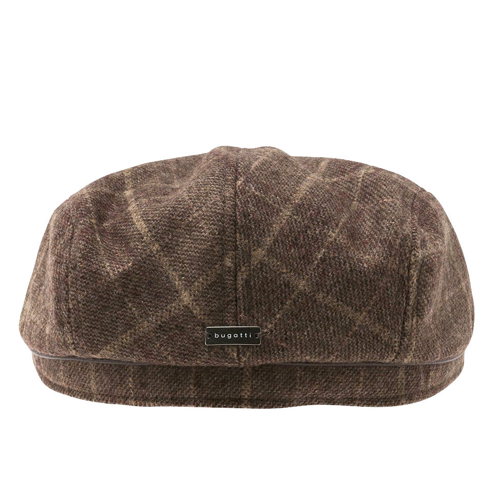Bugatti Wool Earflap Cap Brown Check