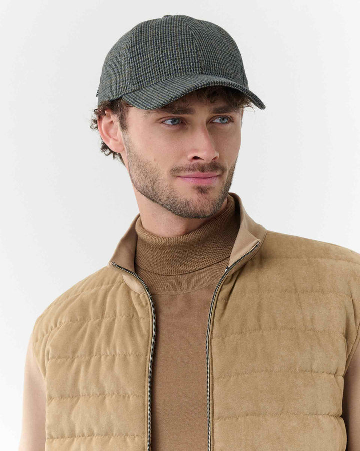 Bugatti Glen Check Baseball Cap Olive