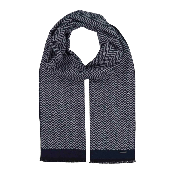 Bugatti Geometric Scarf Navy
