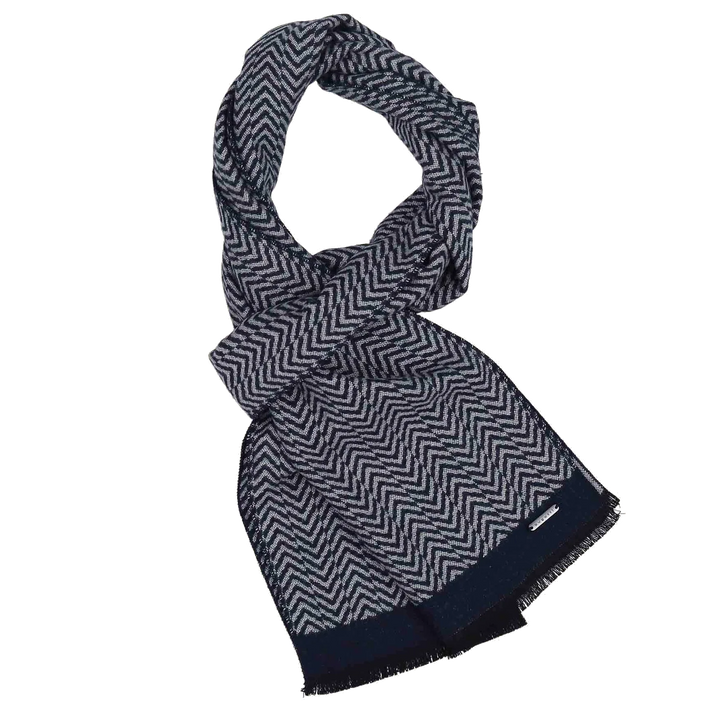 Bugatti Geometric Scarf Navy
