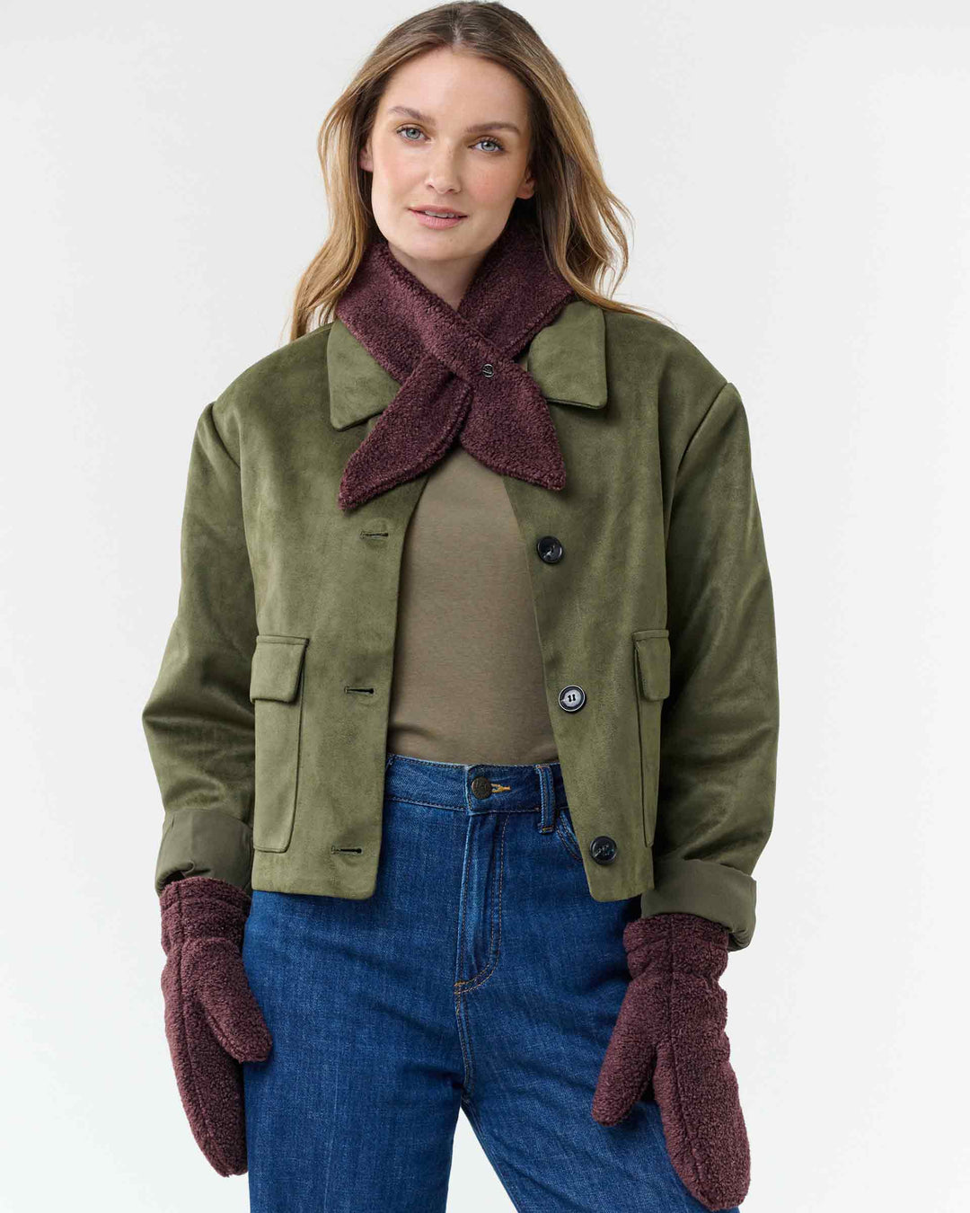 Loevenich Teddy Fleece Scarf - Wine