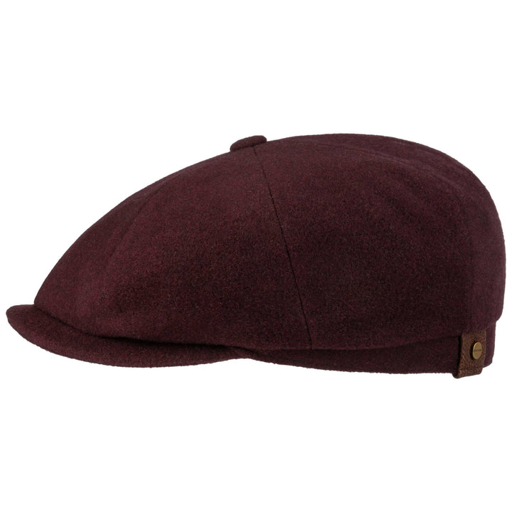 Stetson Wool Hatteras Noir Bakerboy Cap Burgundy