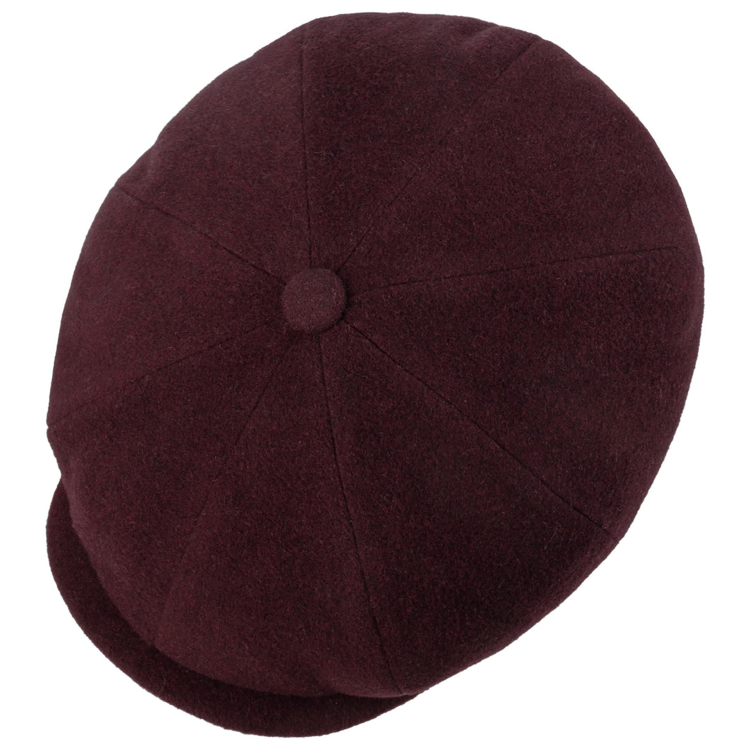 Stetson Wool Hatteras Noir Bakerboy Cap Burgundy