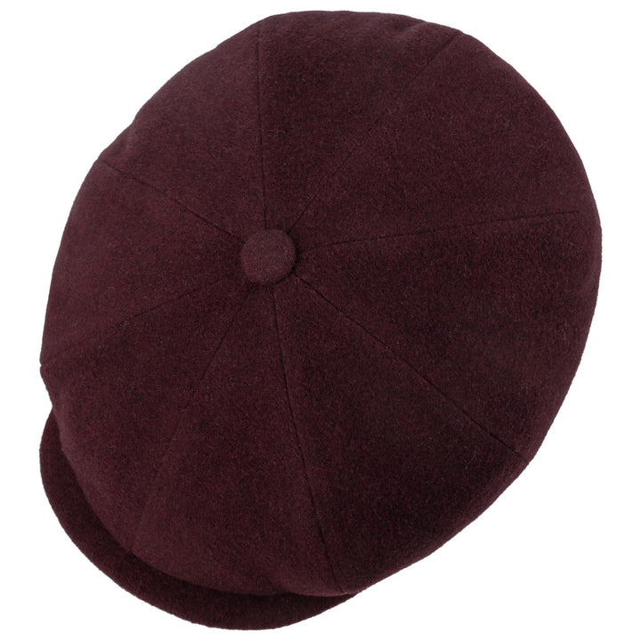 Stetson Wool Hatteras Noir Bakerboy Cap Burgundy