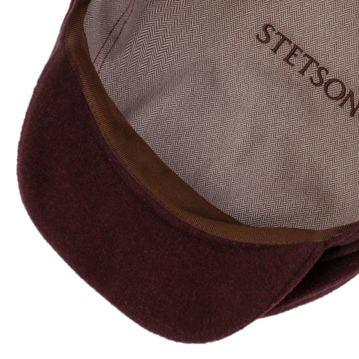 Stetson Wool Hatteras Noir Bakerboy Cap Burgundy