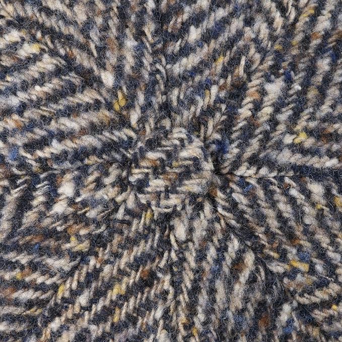 Stetson Hatteras Wool Bakerboy Cap Blue Herringbone