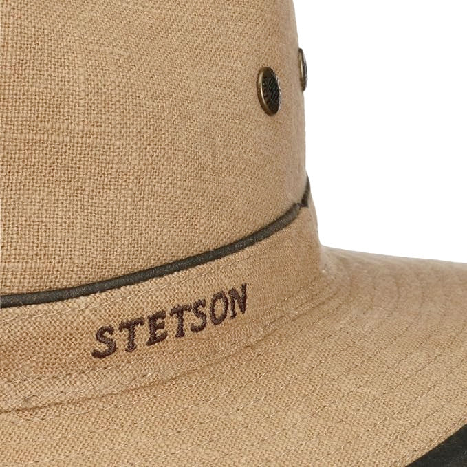 Stetson Linen Traveller Safari Hat In Sand