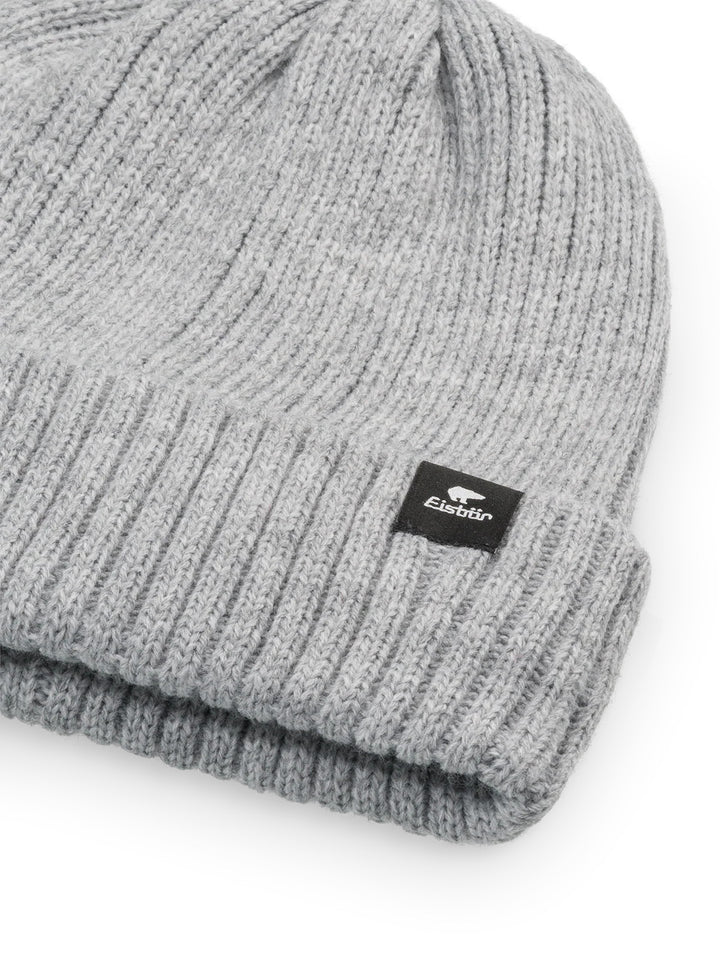 Eisbar RIPP Ribbed Beanie Hat - Light Grey