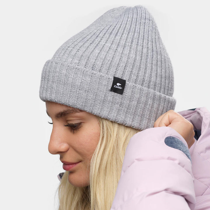 Eisbar RIPP Ribbed Beanie Hat - Light Grey