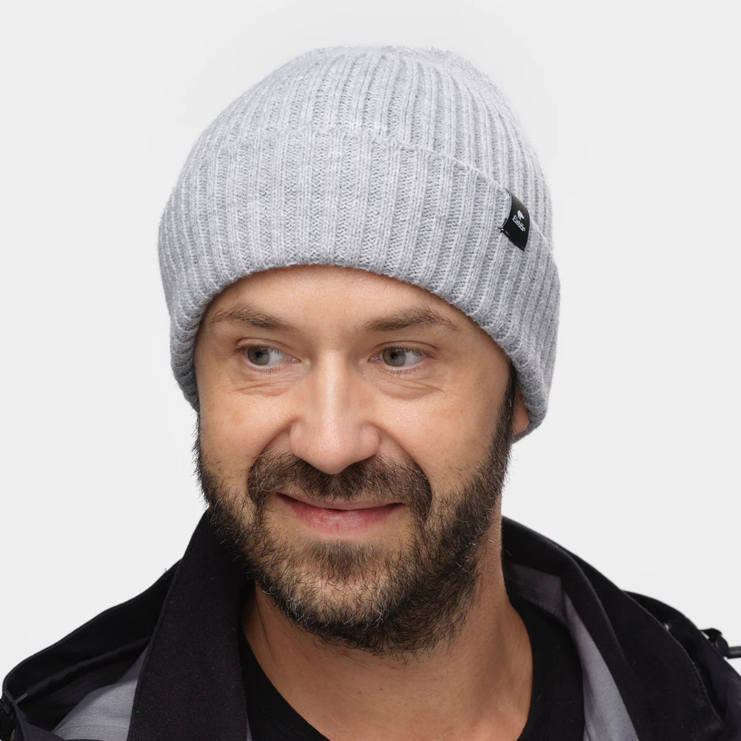 Eisbar RIPP Ribbed Beanie Hat - Light Grey