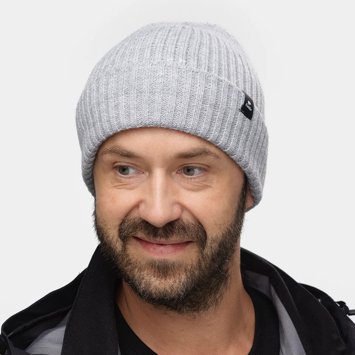 Eisbar RIPP Ribbed Beanie Hat - Light Grey