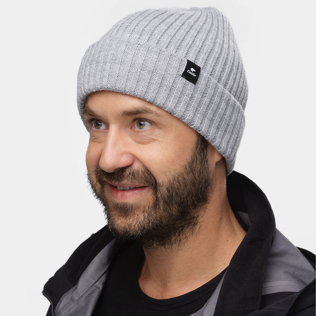 Eisbar RIPP Ribbed Beanie Hat - Light Grey