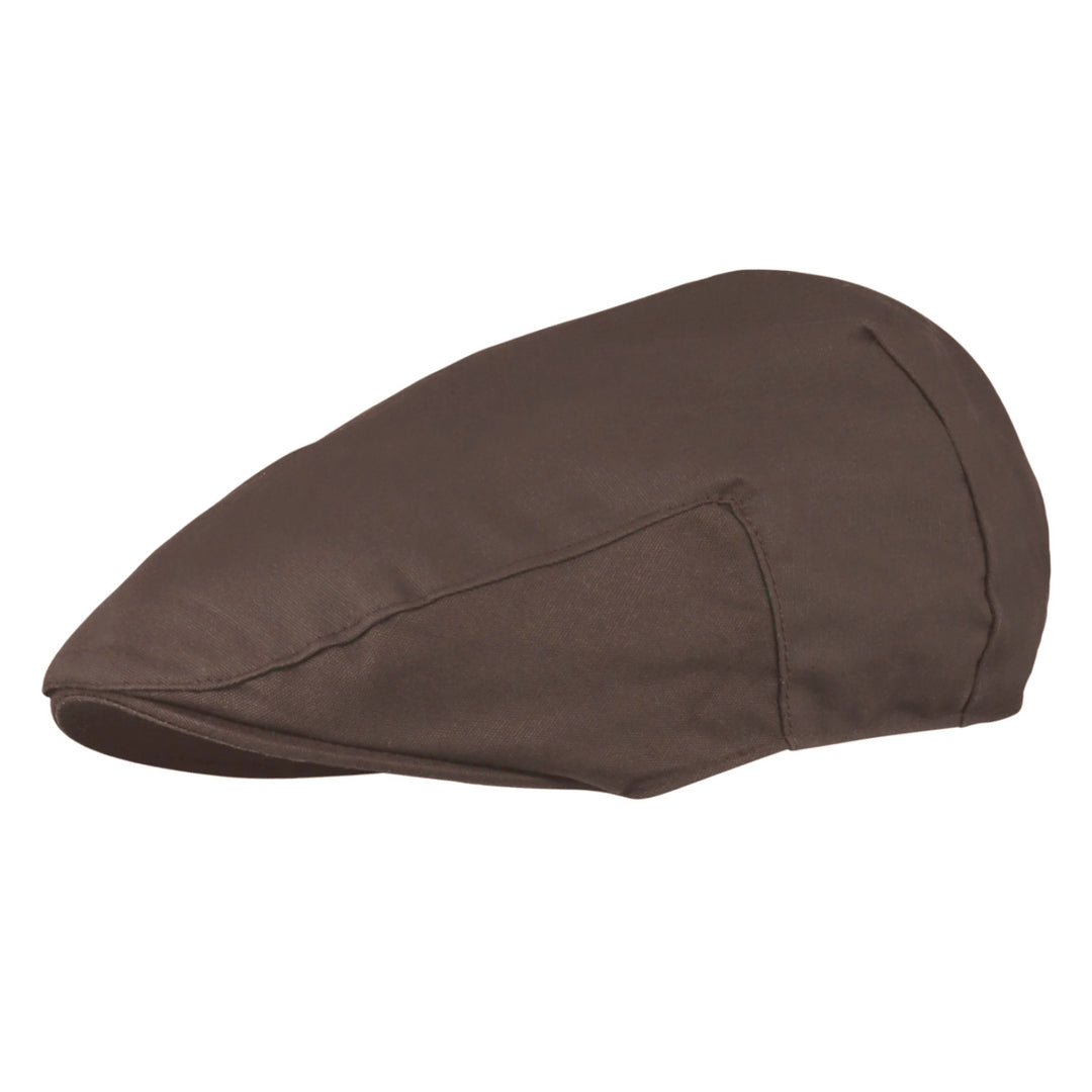 Brown Wax Flat Cap with Thinsulate Lining