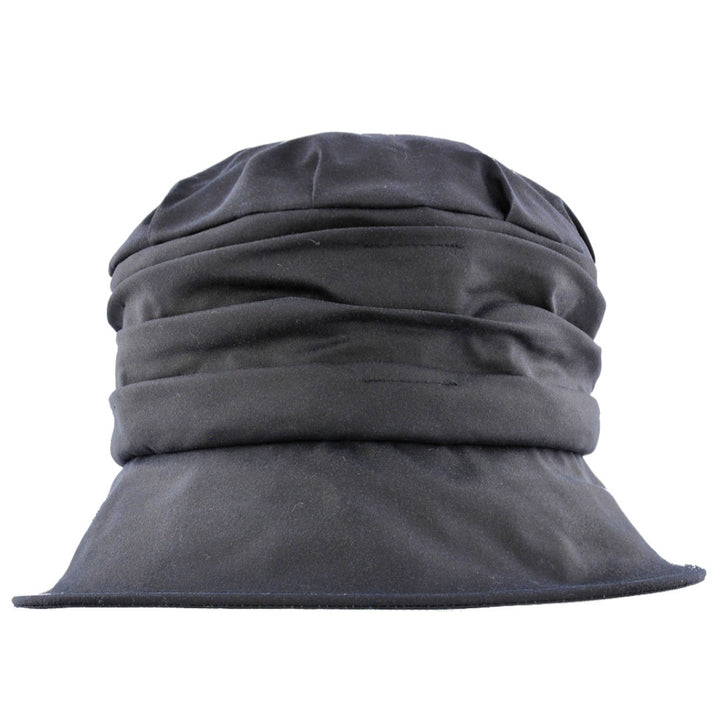 Failsworth Ladies Waxed Bucket Hat With Ruched Crown Navy