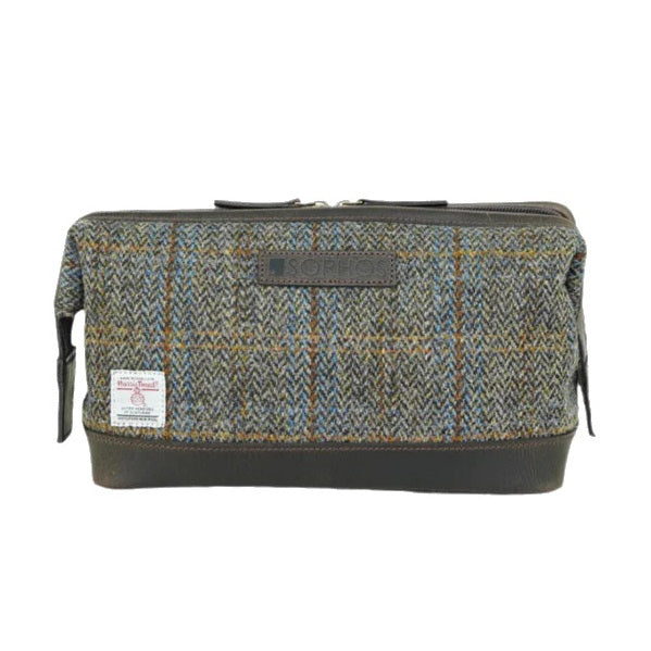 Carloway Harris Tweed & Leather Gladstone Wash Bag
