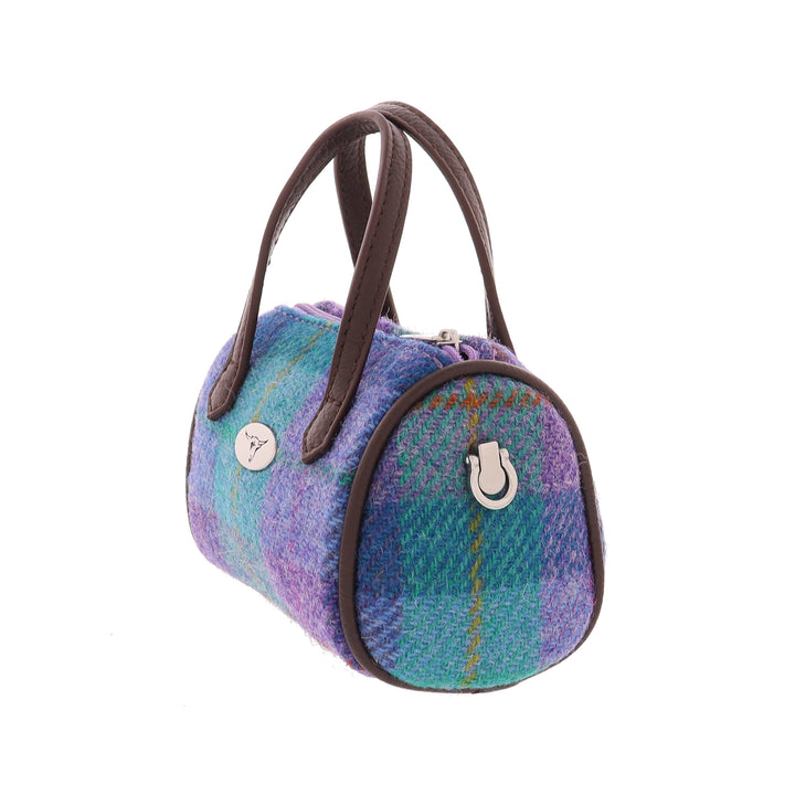 Glen Appin Harris Tweed Lossie Tiny Bowling Bag Turquoise Check