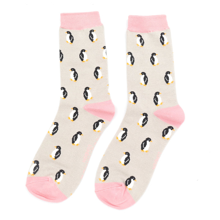 Miss Sparrow Bamboo Little Penguin Socks (Silver)