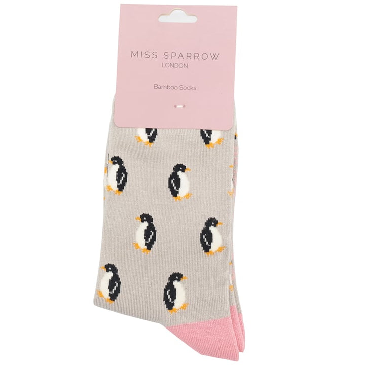 Miss Sparrow Bamboo Little Penguin Socks (Silver)